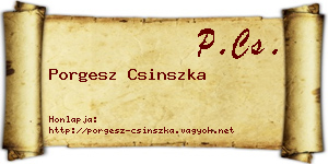 Porgesz Csinszka névjegykártya